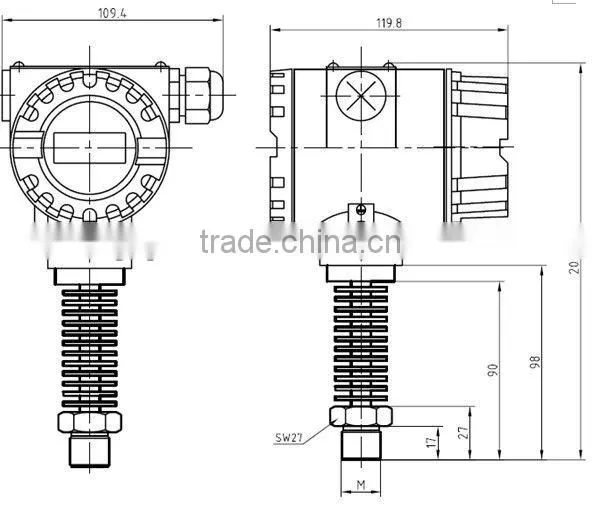 PT124B-285 cooling tower explosion proof pressure transmitter