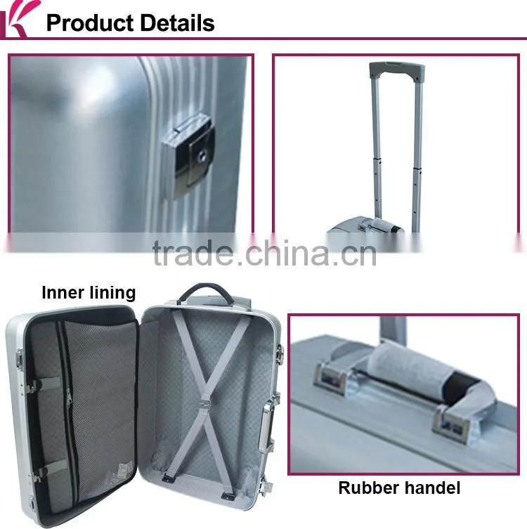 Waterproof Aluminium Pilot Trolley Case With 2 Wheels