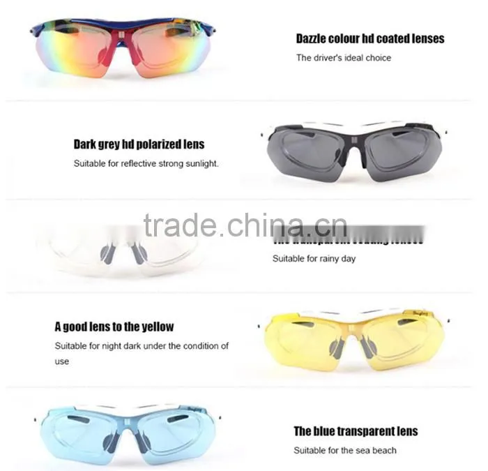 Professional Polarized Outdoor Sunglasses Sports Glasses XQ-100 Goggles Eyewear UV 400 With 5 Lens