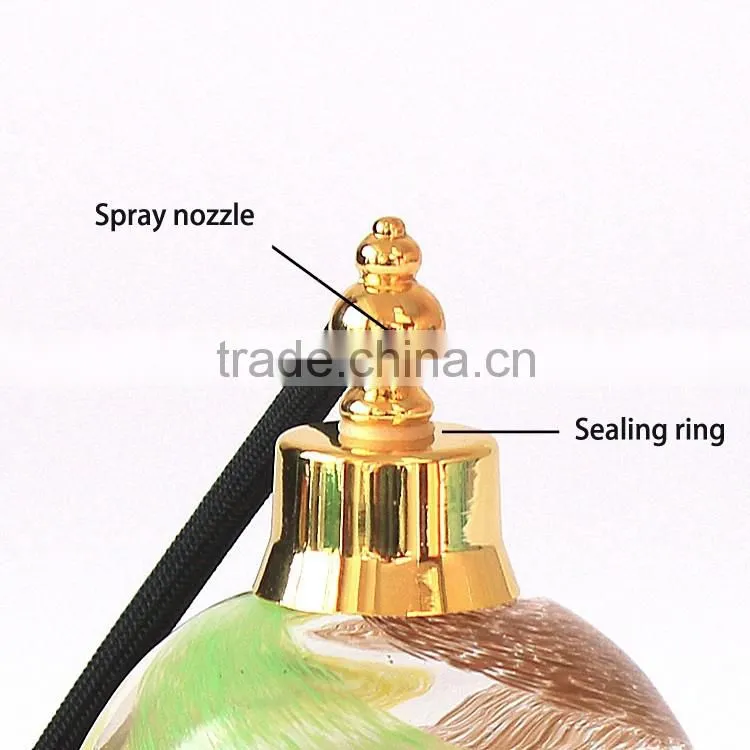 Wholesale High-grade Cheap Multicolour Circular Glass Transparent Gasbag Perfume Bottle With Airbag Spray Pump