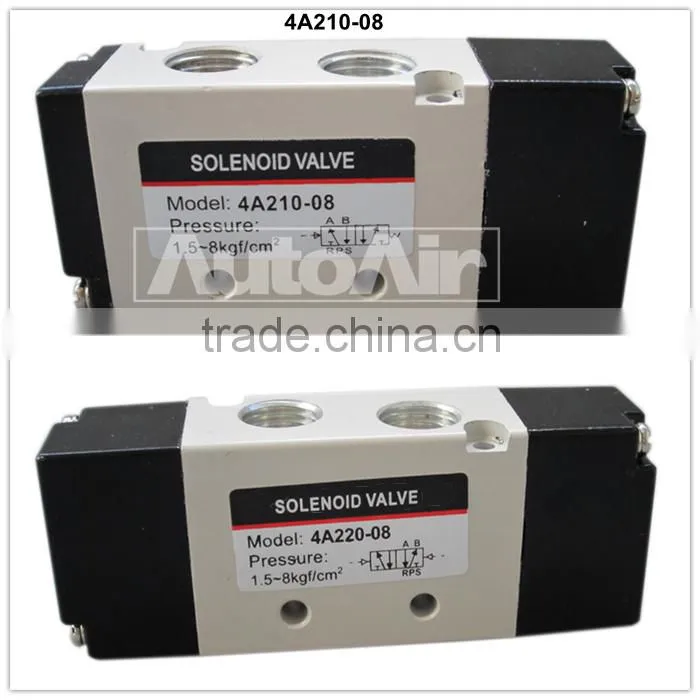 2016 Hot sell 4A series 2 position 5 way solenoid valve pneumatic air valve in china