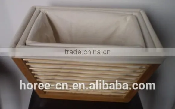 handmade superb bamboo storage basket for home use with cotton liner