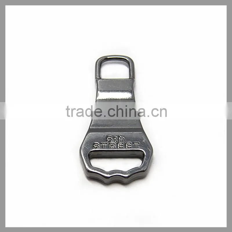 Black Metal Logo Zipper Pulls For Cloth Accessories