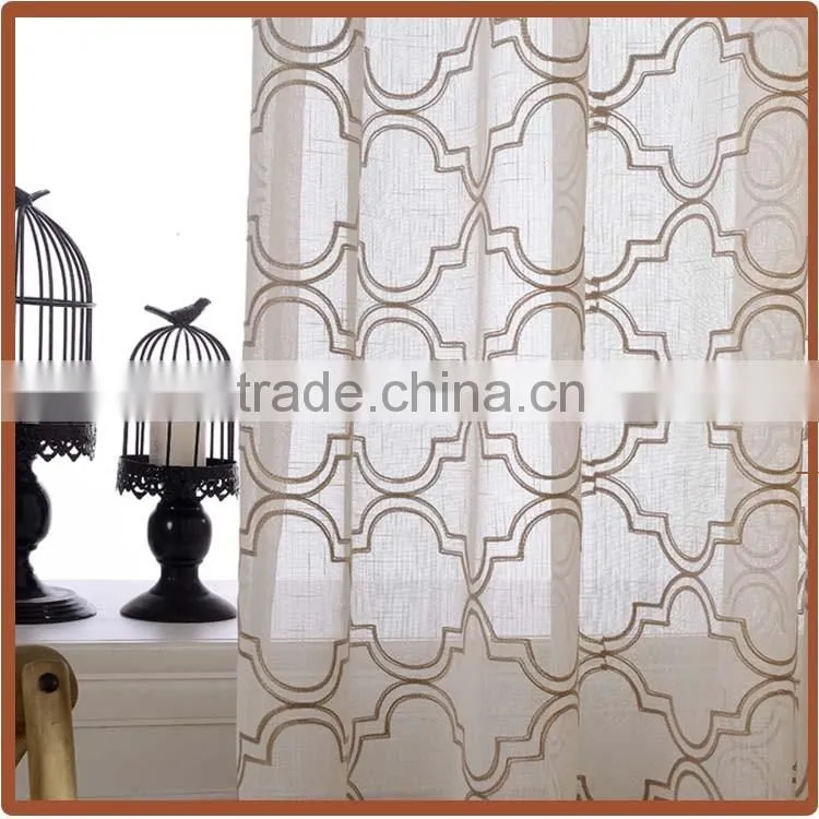 embroidery Material Of Readymade Curtain With Fancy Valance 2016 NEW