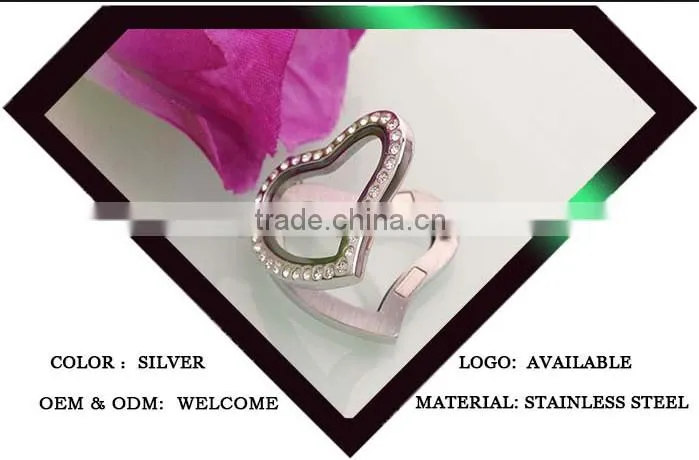 metal heart pendants floating charm locket heart
