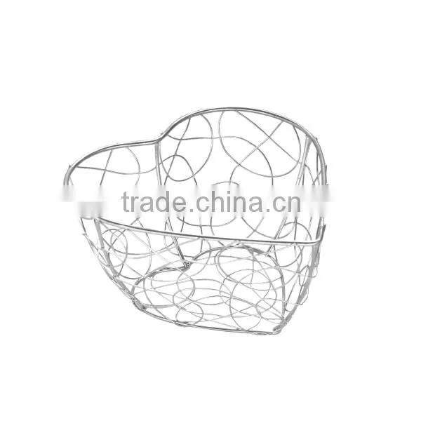 Handmade heart metal basket for present