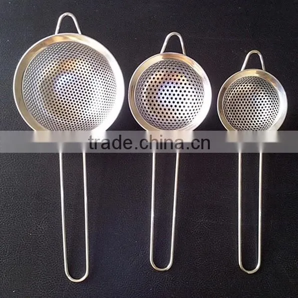 S65 red plastic handle+Zinc plated,frying skimmer 7 sizes floating oil skimmer