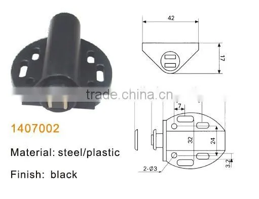 hot sale black color steel and plastic magnetic door catch have strong magnetic