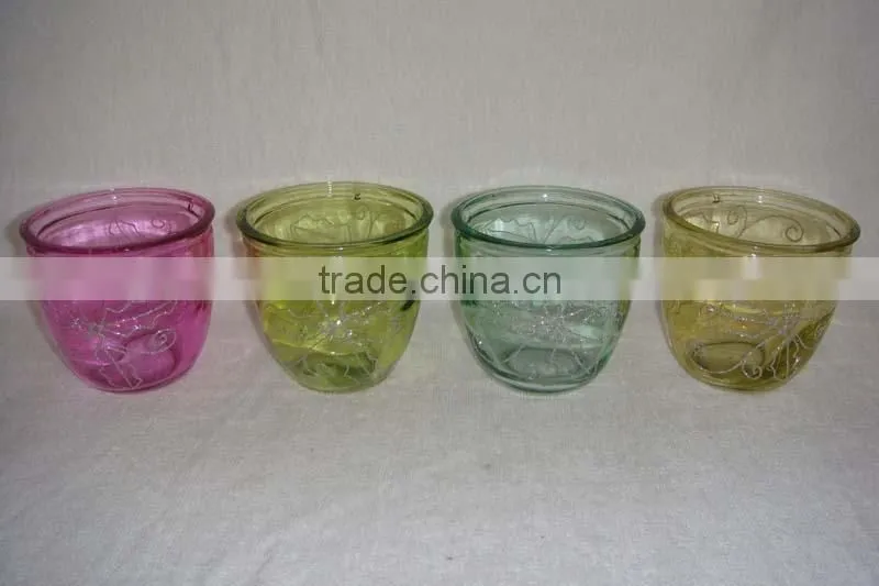 european glass candlestick, glass jars for candles