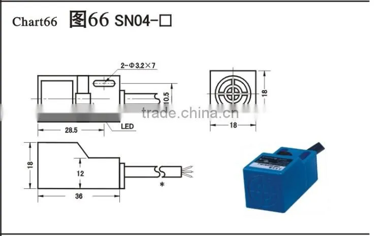 SN07-P3 PNP NO+NC DC Horn type inductive Proximity switch No-embedded type sensor