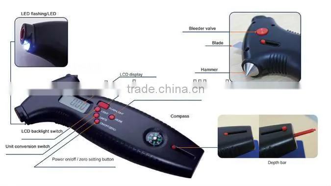 8 in 1 Digital Tyre Gauge
