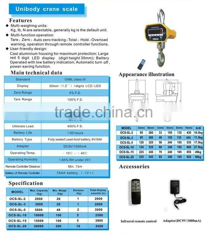 OCS-SL Digital Wireless Crane Scale Sensor