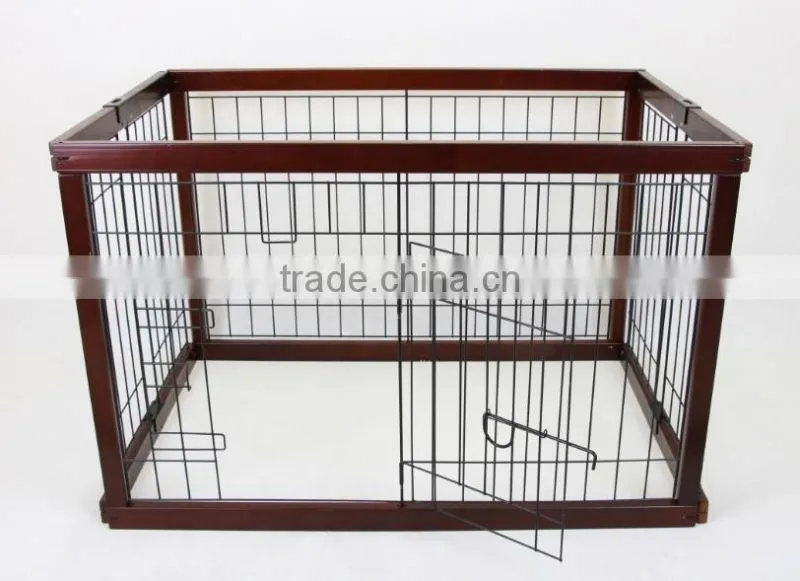 foldable wooden pet dog cage with a door