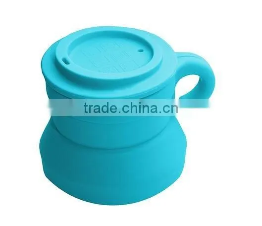 Silicone Travel Collapsible Camping Cup with Lid