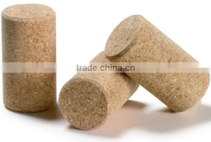 Shiny gold aluminum cap with synthestic cork wholesale cork stopper