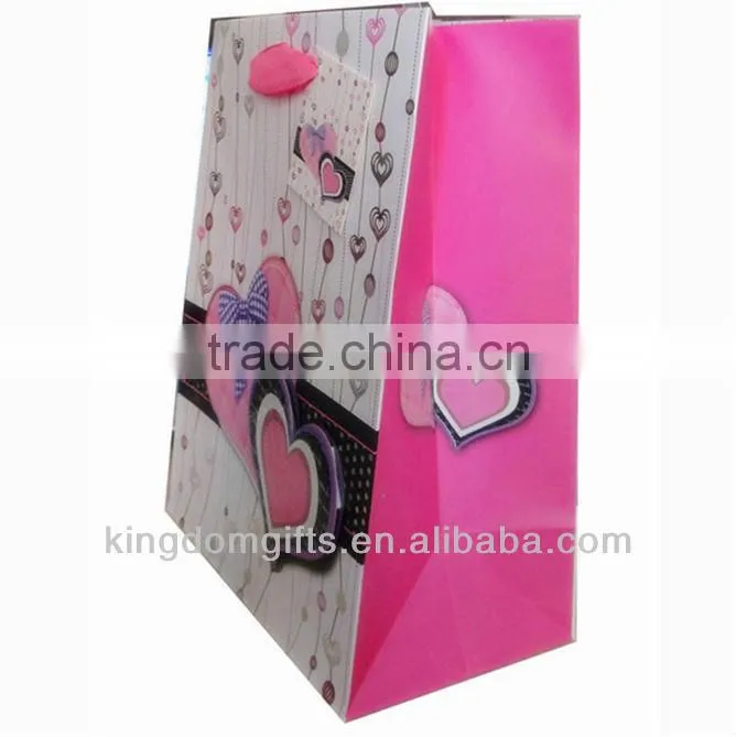 Pink Flowers Shopping Copper Plate Paper Bags