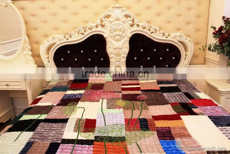 Hand embroidered blanket made from natural mulbery silk, rich proteiin, warm and breathable, 100% handmade in Vietnam