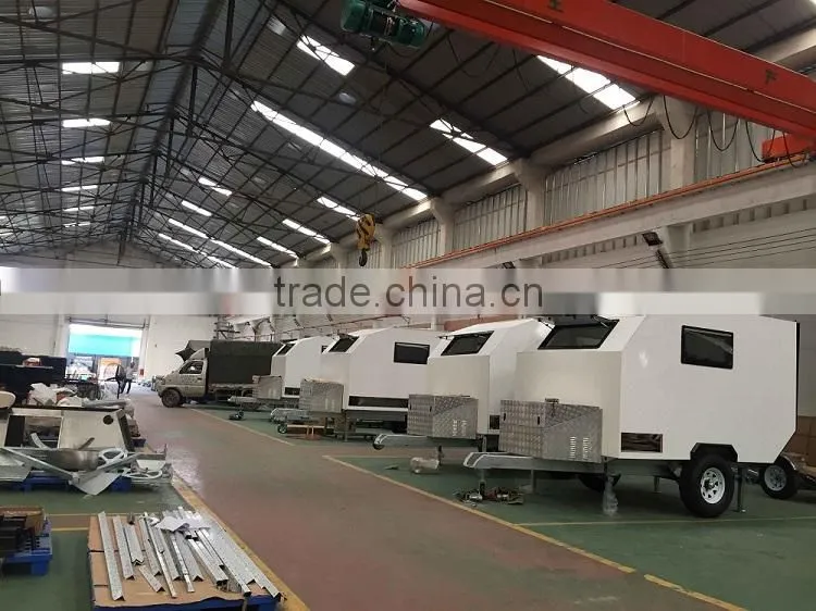 steel onroad camping trailer with tent