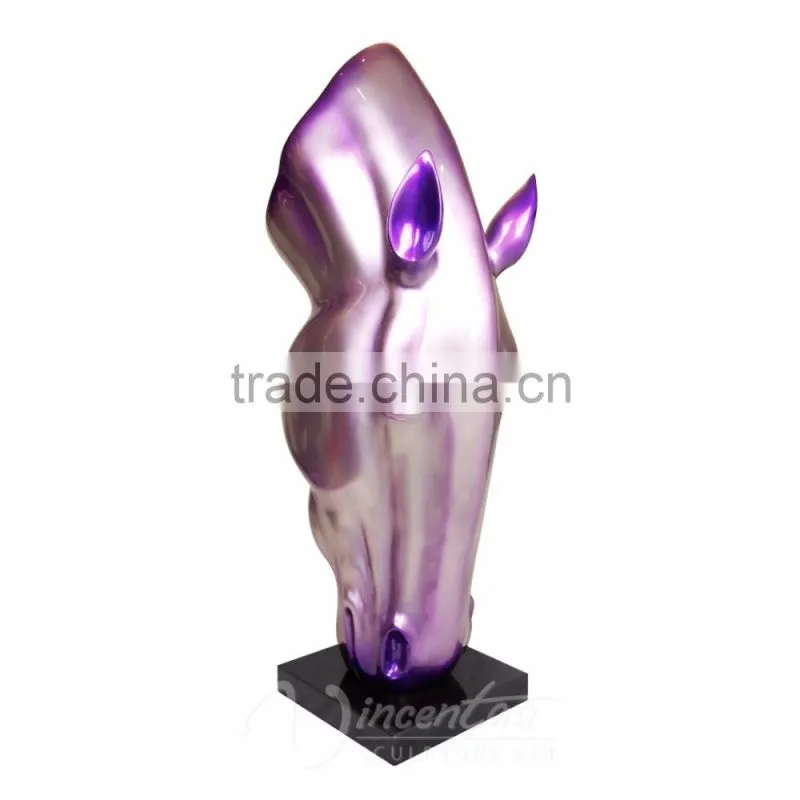 home decoration promotion resin craft fiberglass head horse statue