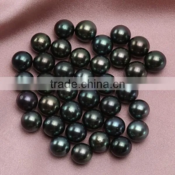 AAA Grade 9mm black round tahitian loose pearls