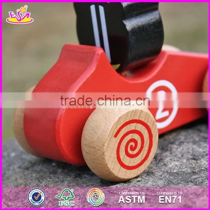 2017 New design kids funny animals wooden toy cars W04A333