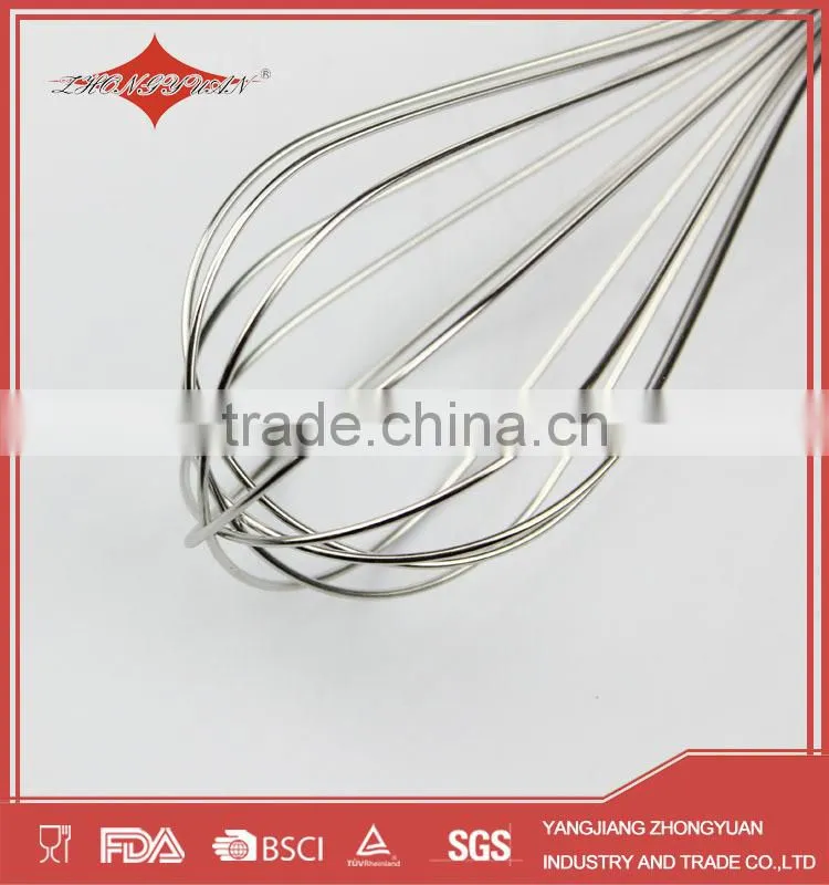 10" promotional stainless steel manual egg beater whisk with PS handle