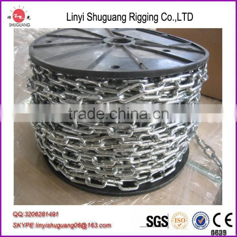 galvanized link chain, for marine use, dock fender link chain, marina, pontoon