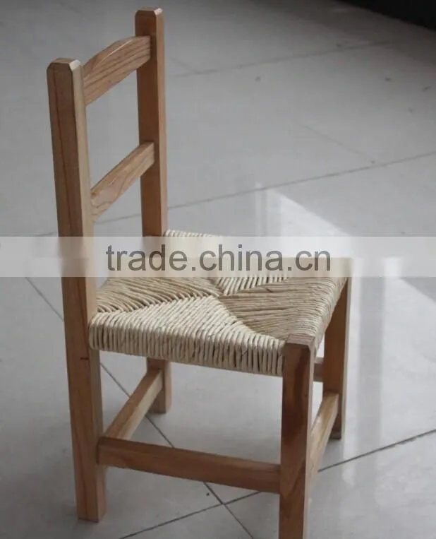 solid wood children chair with ratten cushion