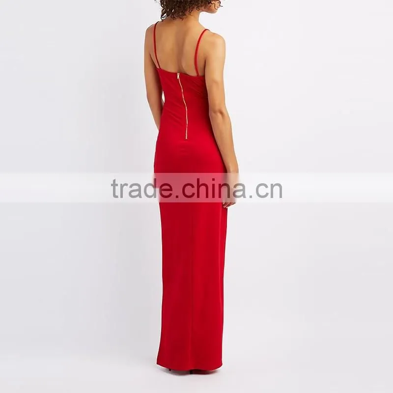2017 Latest Women Wrap Front Night Dress Asymmetrical Sexy Maxi Dress HSD9893