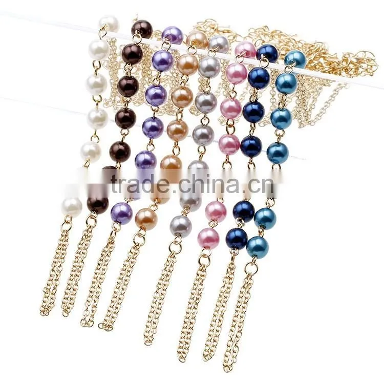 Colorful pearl finger bracelet, custom handmade finger ring bracelet, slave bracelet with finger ring