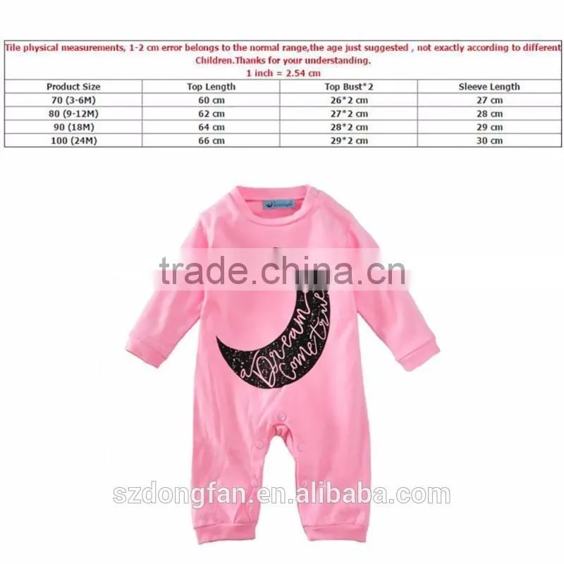 100% cotton long sleeeve baby girl clothes romper boutique girl clothing for wholesale