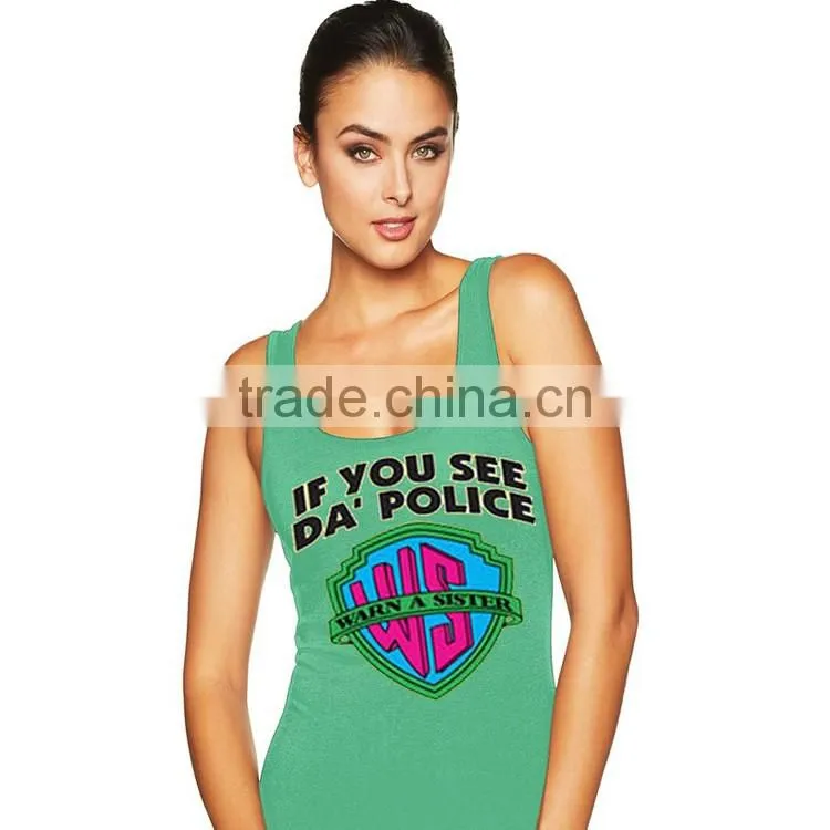 Wholesale Fashion Design New Model Women Fitness Stringer Custom Tank Top Printed