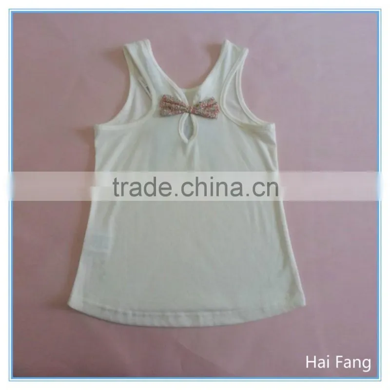 Children Girls OEM Cute Vest, Girls Fashion Summer Hot Vests Tops, Knitted Fabric Underwear Set