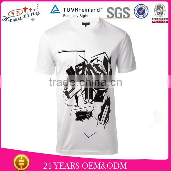 2015 fashion collar pocket men 95% cotton 5% elastane white t-shirt