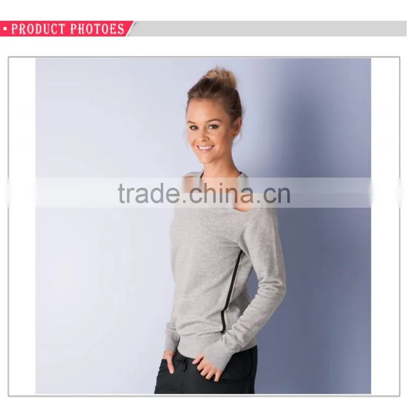 Fashion featherweight without hood hoodie crew womens custom sweatshirt
