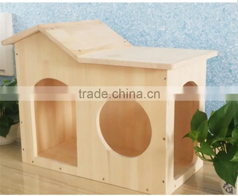 Hot selling china new fashion solid wood pet bed house wood pet doghouse for dog
