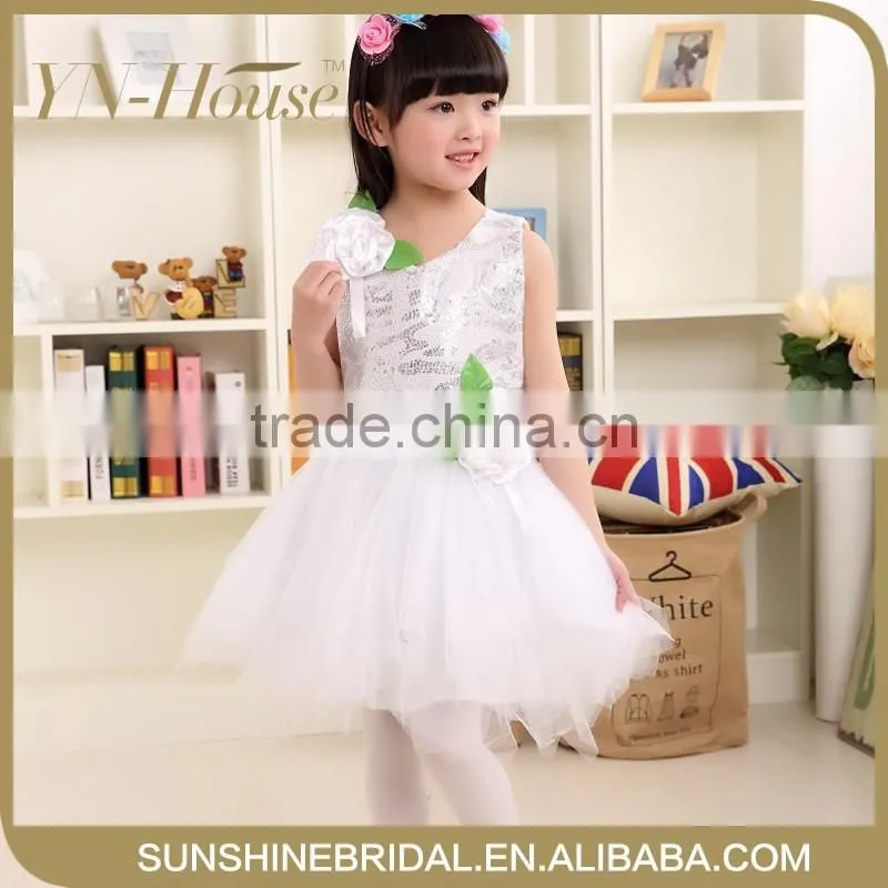 lavender elegant floral patterned short front & long back flower girl dress