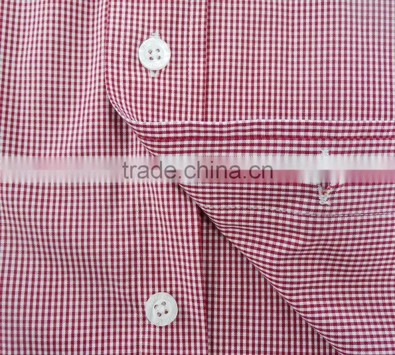 garment 100% cotton new fashion gingham men dress shirt with embroidery men shirt