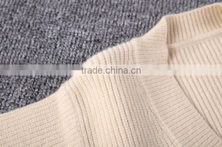 Wholesale Lantern Sleeve V Neck High Quality Girl Sweater Pullover