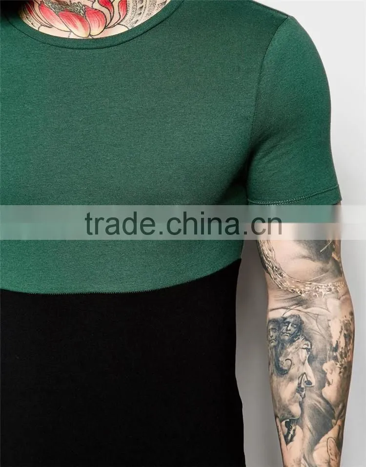 2017 Latest Design Guangzhou Shandao OEM 180g 100% Cotton Men's Fashion O-Neck Short Sleeve Color BlockT Shirts Manufacturers Ch