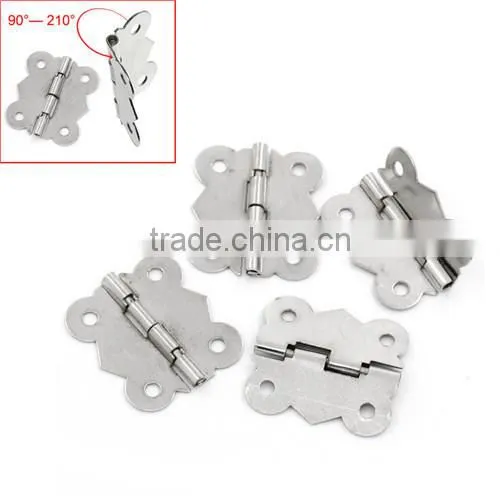 Silver Tone 4 Holes Door Butt Hinges(rotated from 90 degrees to 210 degrees) 3cmx2.6cm