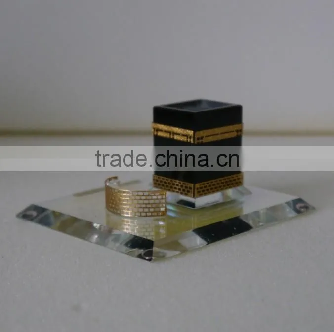 High Quality 24k Gold Plated Crystal Kaaba Model For Islamic Crafts