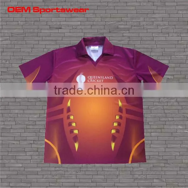 Full sublimation sport t shirt cricket jersey for team