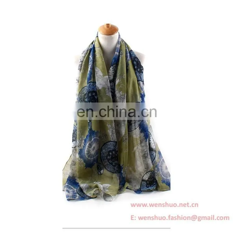 2016 Spring New Splash-ink Circle Printed Tippet Scarf Wholesale