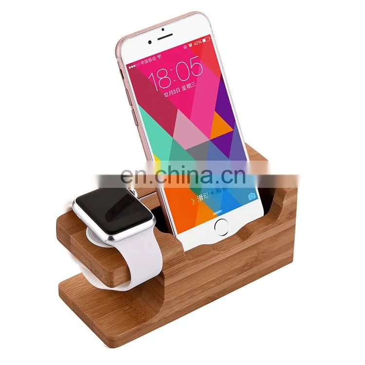 Best quality wood office gift hanging watch holder wood cell phone stand with custom design