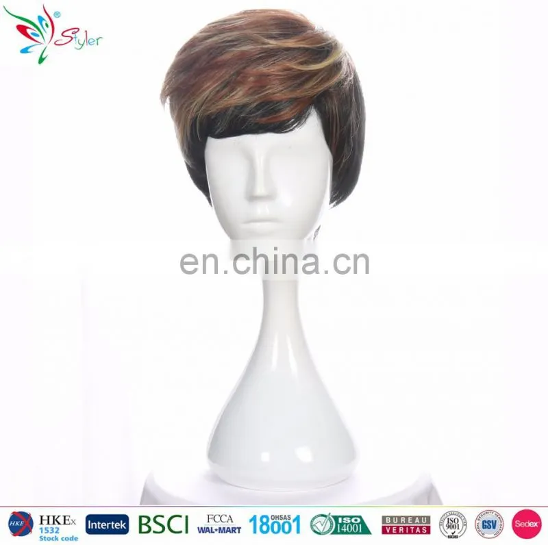 cheap wholesale brown short male wigs men wig