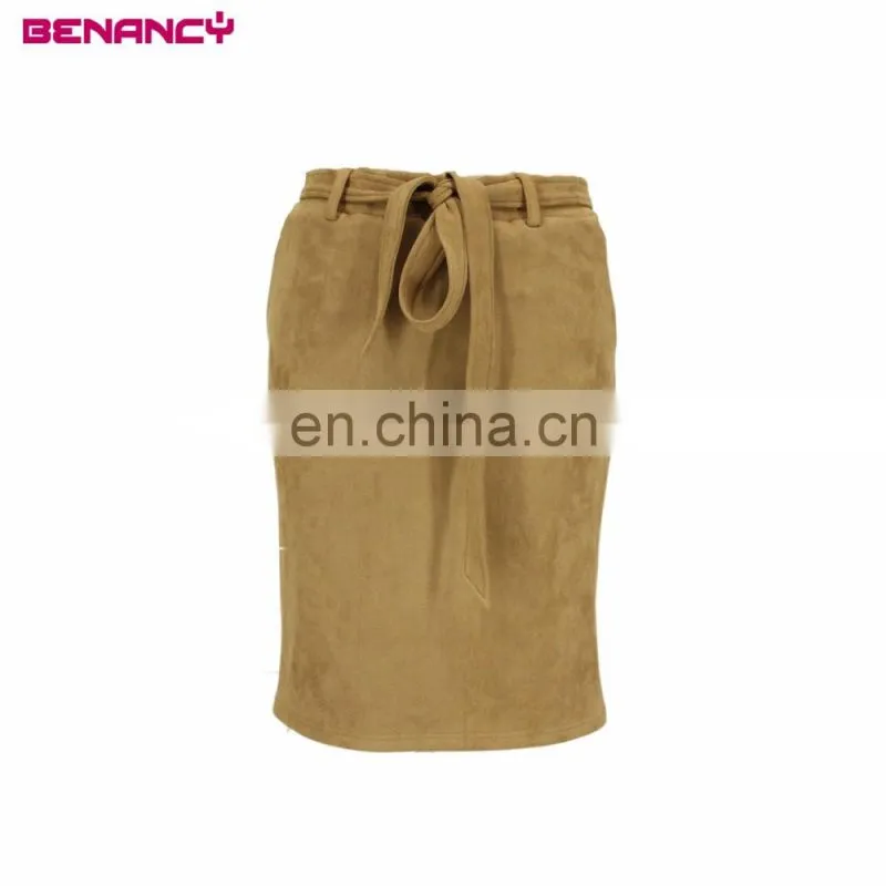 American Apparel Ladies Suede Pencil Bodycon Knee length Skirt