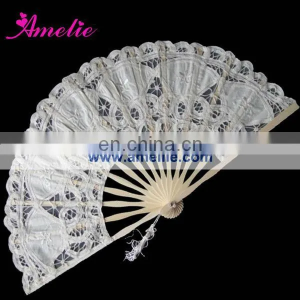 Hot design,white lace wedding fans