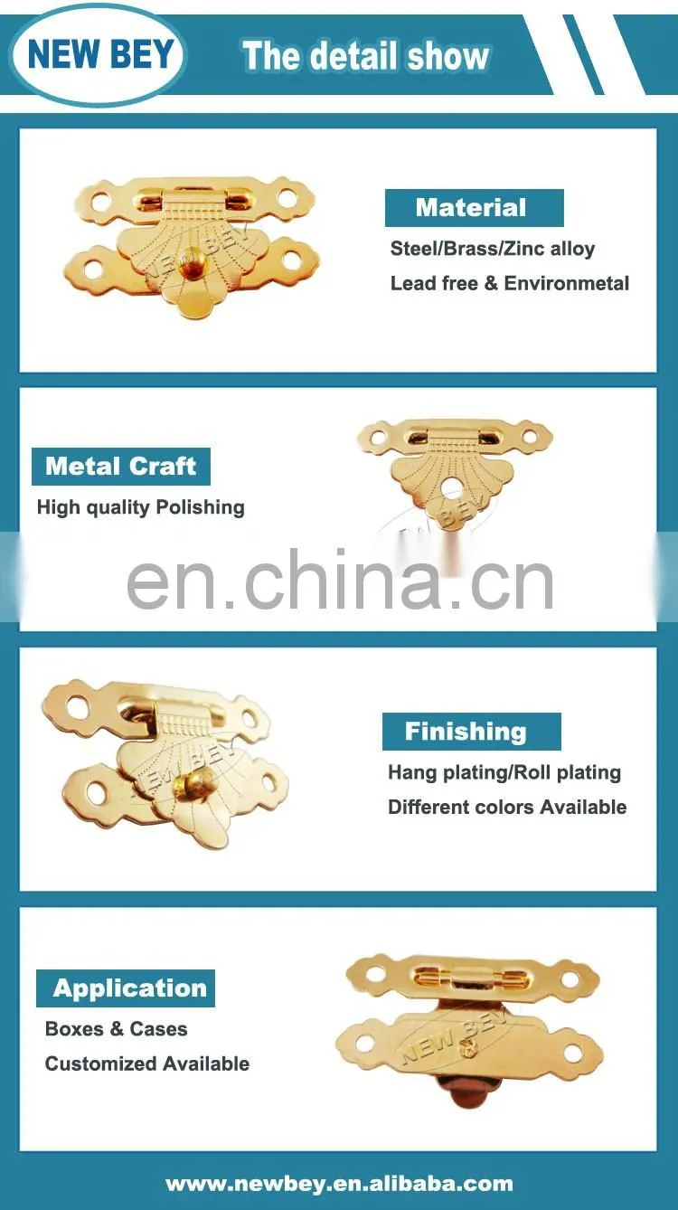 Manufacturer supply golden metal small jewelry box lock