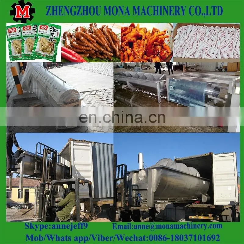 Automatic Chicken Feet Processing Line / Chicken Feet Peeling Machine in Russia